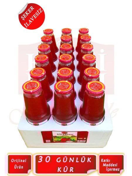 Gilaburu Suyu 30 Gün Kullanım 1000ML 18 Şişe 18000 ML ŞEKERSİZ