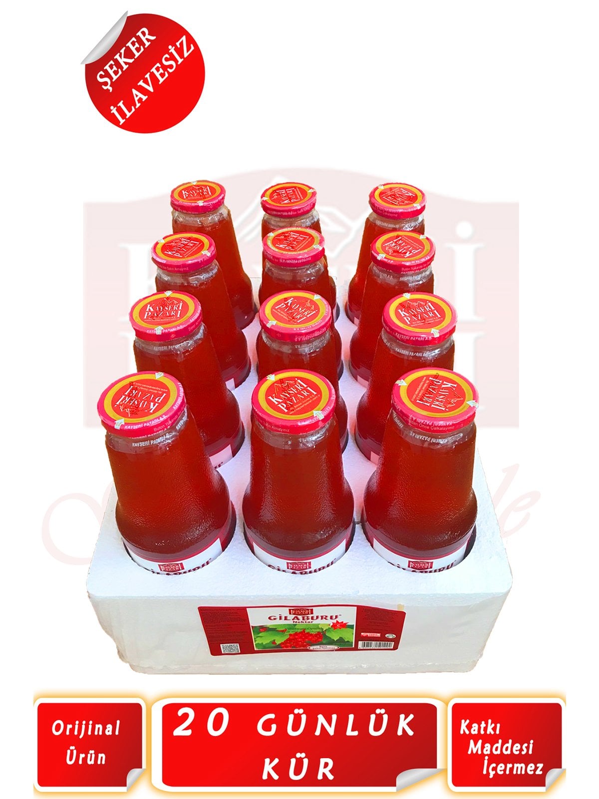 Gilaburu Suyu 20 Gün Kullanım 1000ML 12 Şişe 12000 ML ŞEKERSİZ